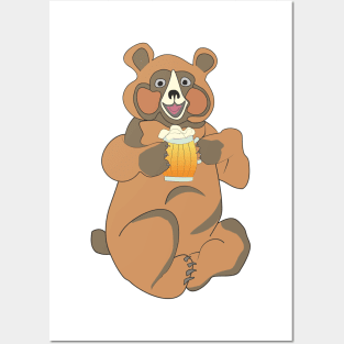 The bear is a beer lover Posters and Art